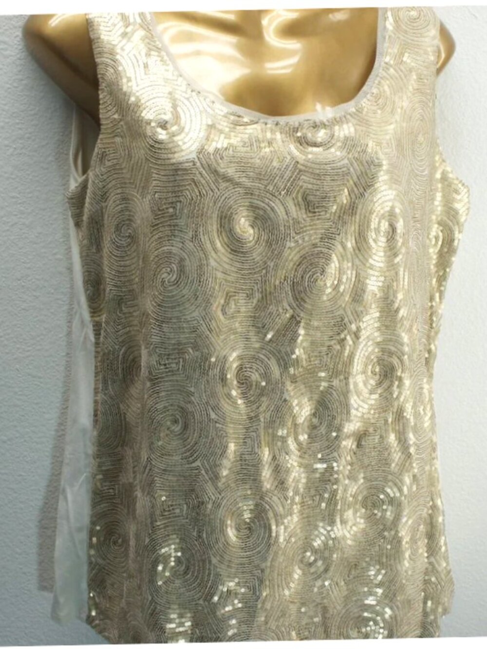 Coldwater Creek Gold Metallic Tank Top size M